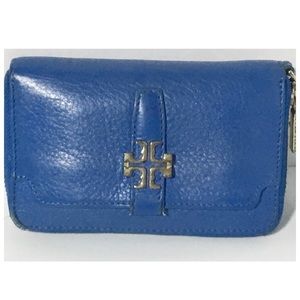 Tory Burch Royal Blue Zip Around Wallet
